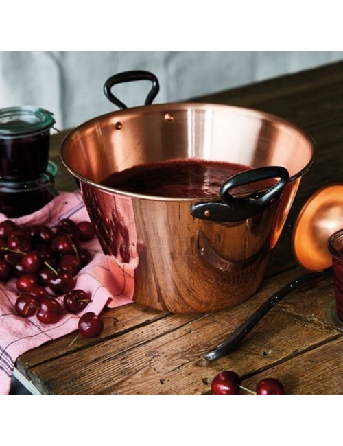 Confiturier haut bassine à gelée et à confiture 26,5cm cuivre Baumalu