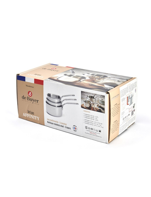 Set batterie de 3 casseroles Affinity De Buyer