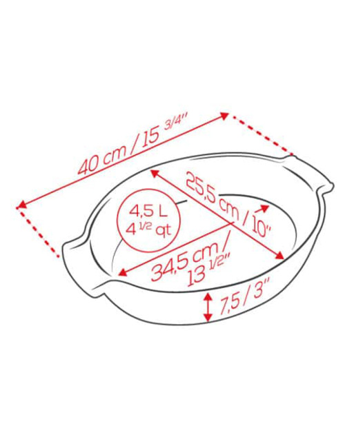 Plat à four ovale 40cm Appolia Peugeot - 4 coloris