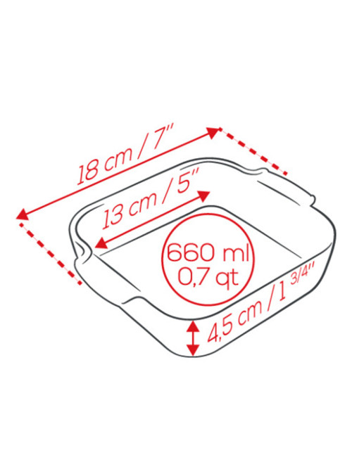 Plat à four individuel 18cm carré Appolia Peugeot - 4 coloris