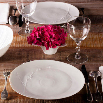 6 assiettes Arborescence porcelaine Jacques Pergay - 3 tailles