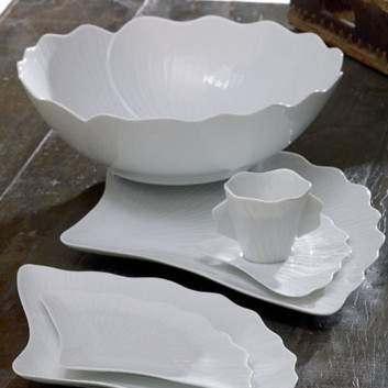Saladier Gingko porcelaine Jacques Pergay