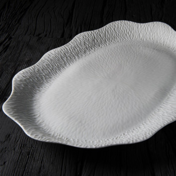 Plat ovale Smock porcelaine Jacques Pergay