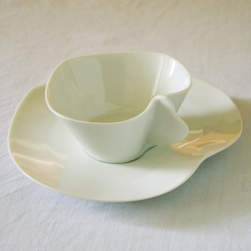 6 tasses à café et soucoupes Coeur Jacques Pergay