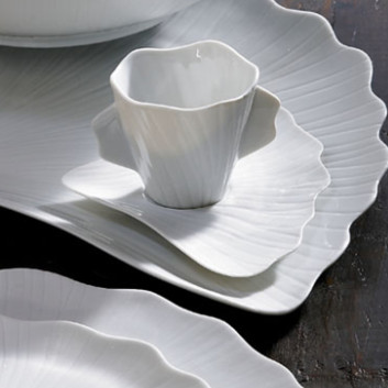 6 tasses à café et soucoupes Gingko Jacques Pergay