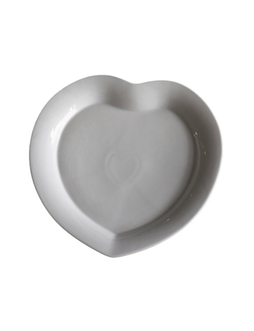 6 assiettes Coeur porcelaine Jacques Pergay - 4 tailles