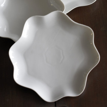 6 assiettes Champêtre porcelaine Jacques Pergay - 3 tailles