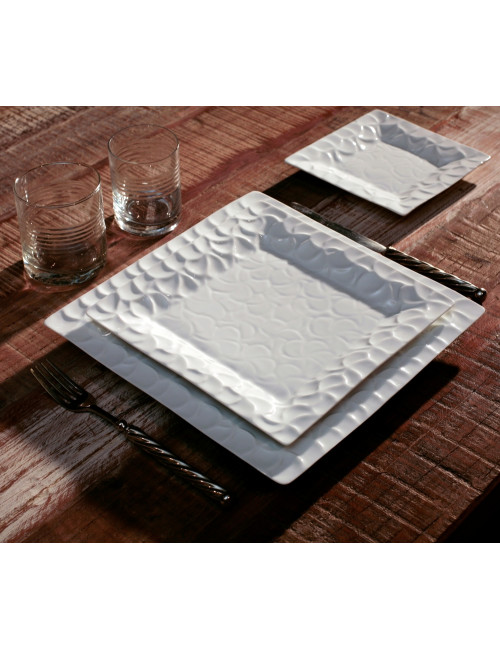 6 assiettes Frangipanier porcelaine Jacques Pergay - 3 tailles
