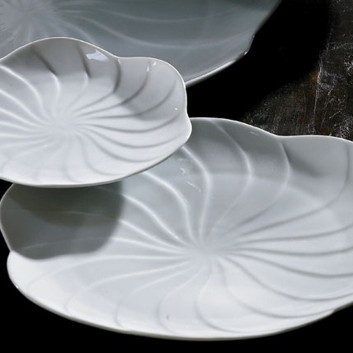 6 assiettes Pétale porcelaine Jacques Pergay - 2 tailles
