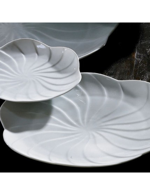 6 assiettes Pétale porcelaine Jacques Pergay - 2 tailles
