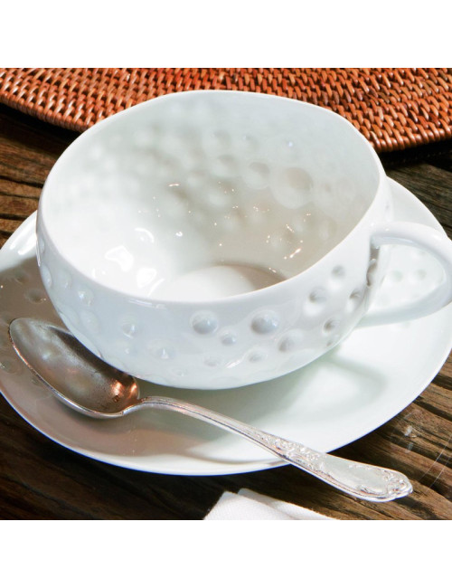 6 tasses à thé et soucoupes Corail Jacques Pergay