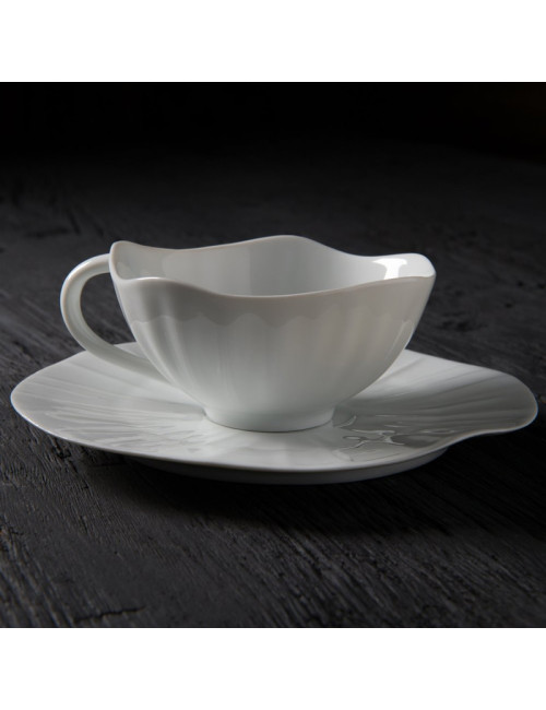 6 tasses et soucoupes Lotus Jacques Pergay - 2 tailles