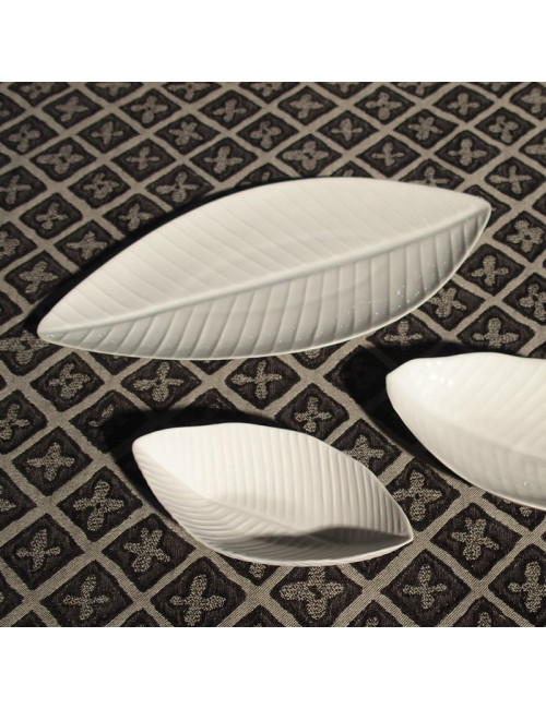 6 assiettes Bananier porcelaine Jacques Pergay - 4 tailles