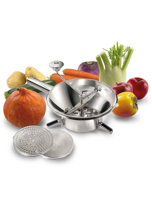 Moulin à légumes en inox Louis Tellier 24 cm - 3 grilles
