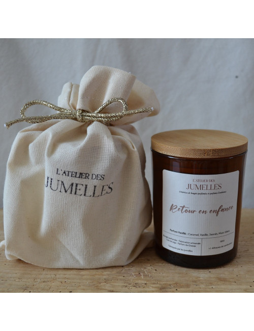 Bougie naturelle parfumée 180g - 40 heures - L'atelier des Jumelles - 6 parfums