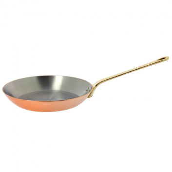 Poêle à frire inocuivre De Buyer cuivre-inox laiton - 3 tailles