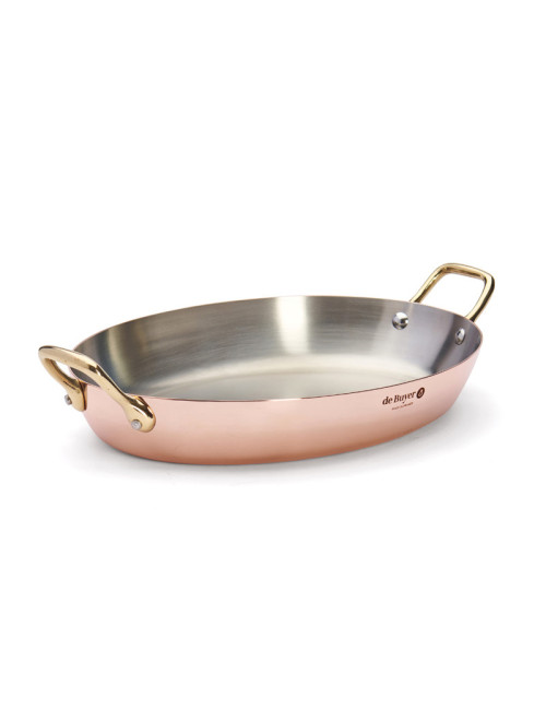 Plat à four ovale Inocuivre De Buyer cuivre-inox laiton - 2 tailles