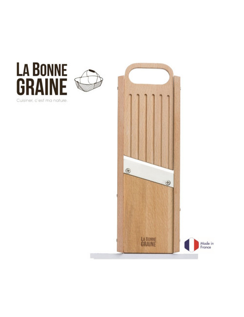Mandoline bois traditionnelle lame inox Louis Tellier La bonne graine - 5 finitions