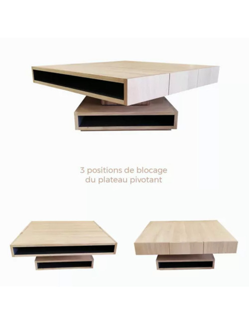 Table basse Cubocarré Drugeot Manufacture chêne massif - 14 coloris