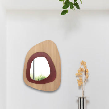 Miroir Galet Drugeot Manufacture chêne massif - 14 coloris