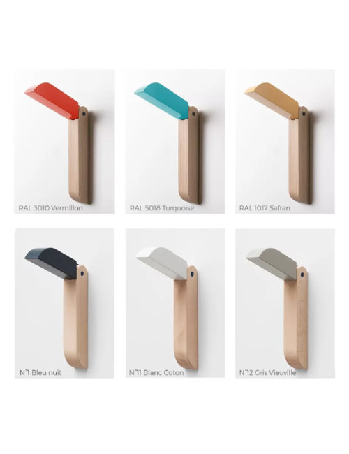 Patère Toucan Drugeot Manufacture chêne massif - 6 coloris