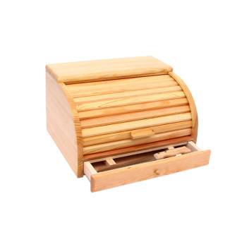 Boite à pain en bois avec couteau Roger Orfèvre