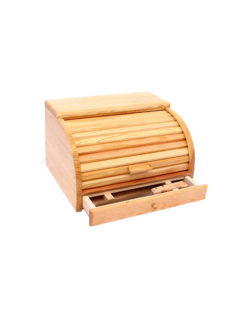 Boite à pain en bois avec couteau Roger Orfèvre