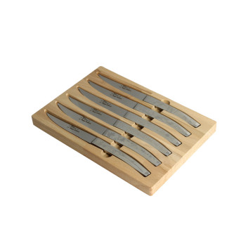 Coffret 6 couteaux Le Thiers décors natura Roger Orfèvre