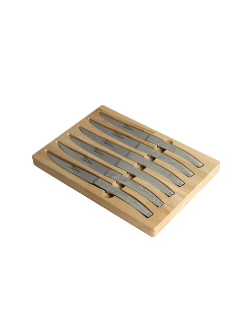 Coffret 6 couteaux Le Thiers décors natura Roger Orfèvre