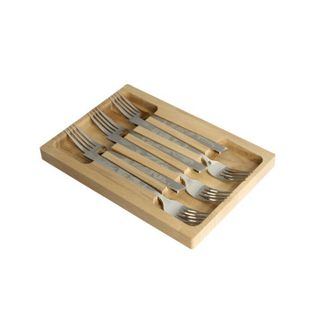 Coffret 6 fourchettes décors les arts Roger Orfèvre