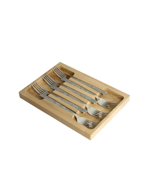 Coffret 6 fourchettes décors les arts Roger Orfèvre