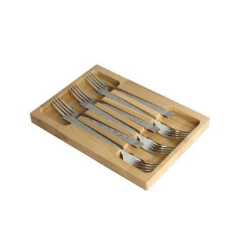 Coffret 6 fourchettes décors natura Roger Orfèvre