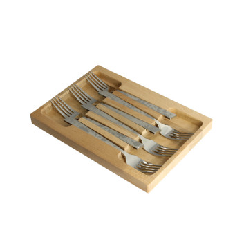 Coffret 6 fourchettes décors paysages Roger Orfèvre