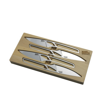 Coffret 4 ou 6 couteaux Roger Orfèvre Le Chalopin manche squelette