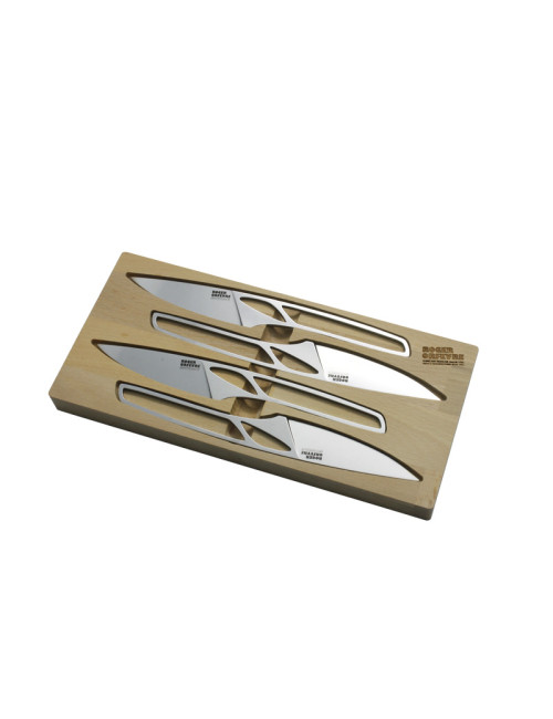 Coffret 4 ou 6 couteaux Roger Orfèvre Le Chalopin manche squelette