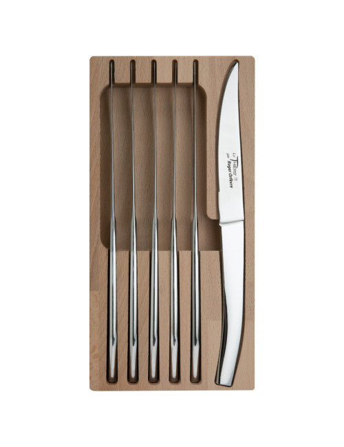 Coffret 6 couteaux inox Thiers Roger Orfèvre - 2 finitions