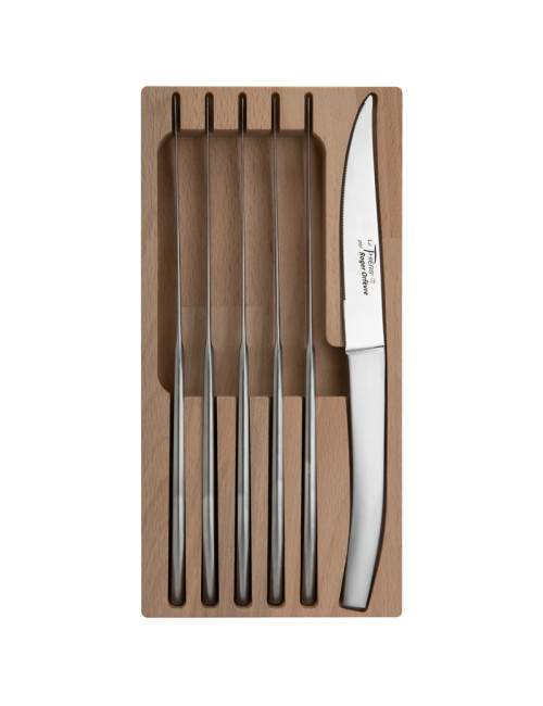 Coffret 6 couteaux inox Thiers Roger Orfèvre - 2 finitions