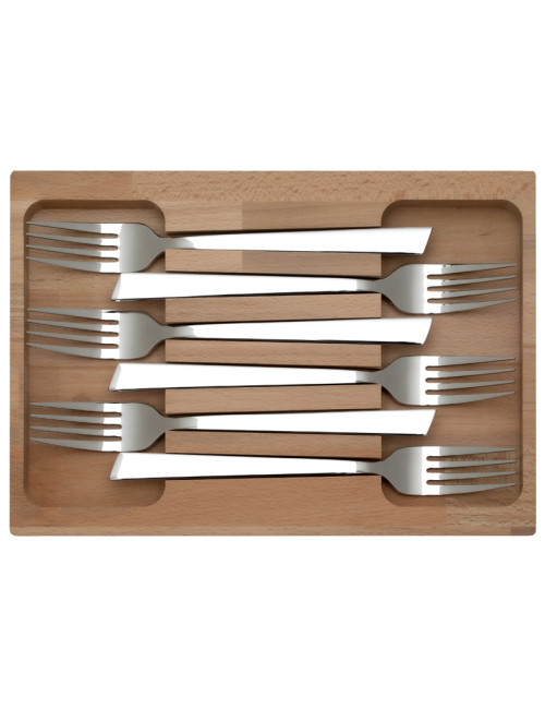 Coffret 6 fourchettes Jazz inox Roger Orfèvre - 2 finitions