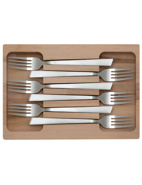 Coffret 6 fourchettes Jazz inox Roger Orfèvre - 2 finitions