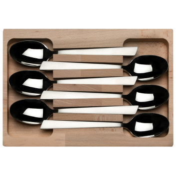 Coffret 6 cuillères de table Jazz inox Roger Orfèvre - 2 finitions