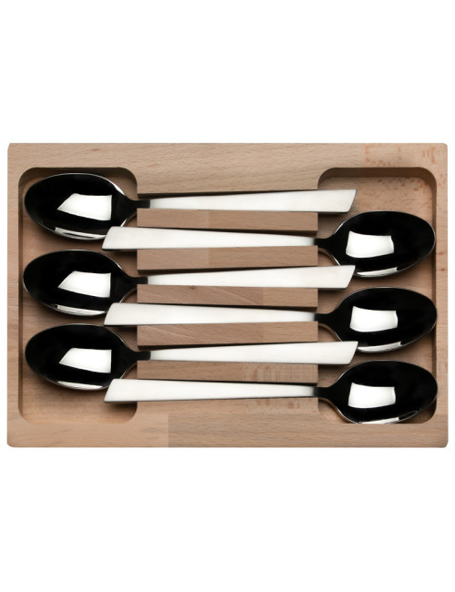 Coffret 6 cuillères de table Jazz inox Roger Orfèvre - 2 finitions
