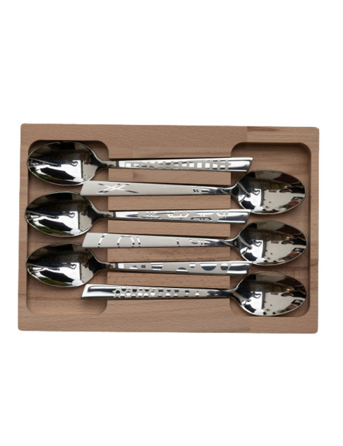 Coffret 6 cuillères de table décors maison Roger Orfèvre