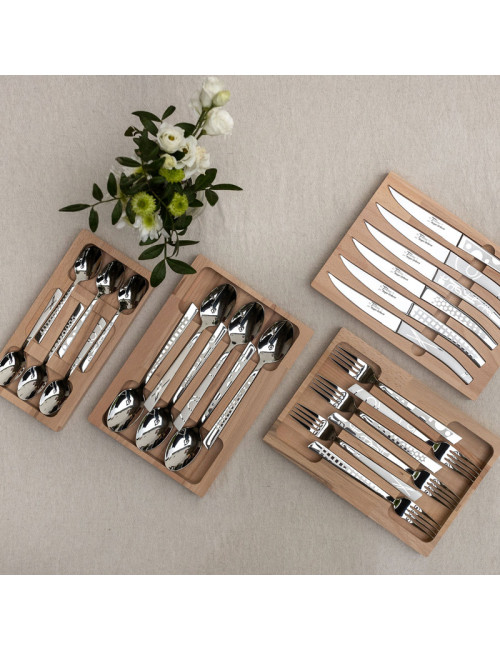 Coffret 6 cuillères de table décors maison Roger Orfèvre