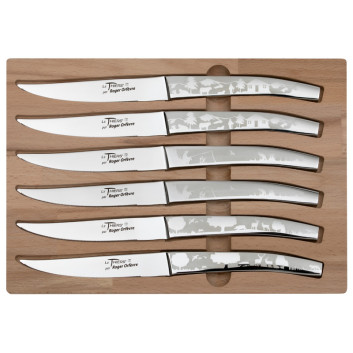 Coffret 6 couteaux Le Thiers décors paysages Roger Orfèvre