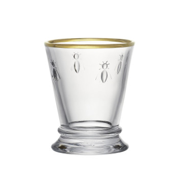 4 verres à eau Abeille bord or La Rochère