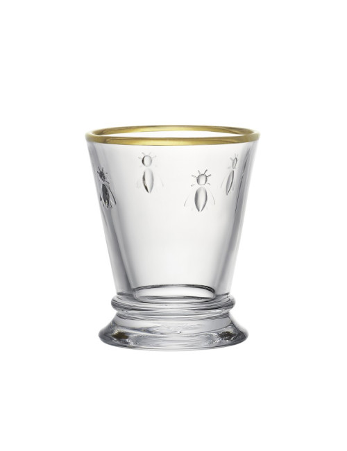 4 verres à eau Abeille bord or La Rochère