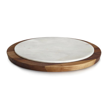 Centre de table DEGRENNE marbre bois noyer