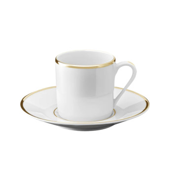 6 tasses et soucoupes Degrenne Eclipse Galon Or - 3 tailles