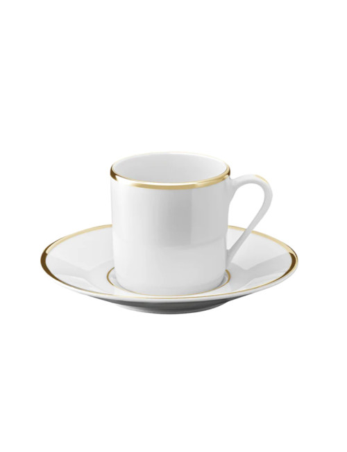 6 tasses et soucoupes Degrenne Eclipse Galon Or - 3 tailles