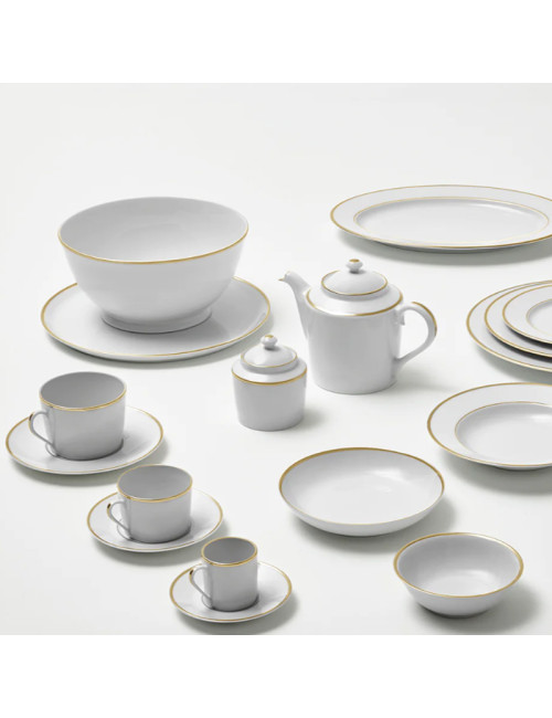 6 tasses et soucoupes Degrenne Eclipse Galon Or - 3 tailles
